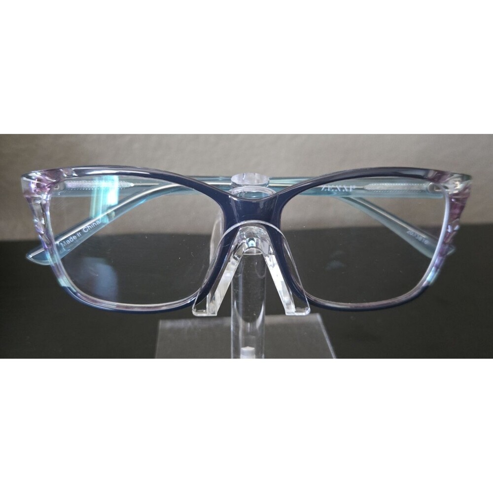 Zenni 2033816 Purple Aqua Eyeglass Frames Women's 54-15-135 Full Rim with Case